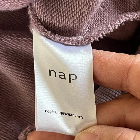 Nap Loungewear Women's Purple Drawstring Hem Cotton Sweatshirt Size Large NWT - Picture 4 of 8
